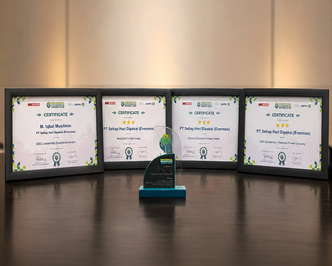 Evermos Raih Empat Penghargaan Indonesia Sustainability Award 2026 atas Komitmen ESG dan Ekonomi Sirkular 1 Evermos Raih Empat Penghargaan Indonesia Sustainability Award 2026 atas Komitmen ESG dan Ekonomi Sirkular